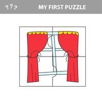 illustration vectorielle. jeu pour les enfants d'âge préscolaire. puzzle avec fenêtre vecteur