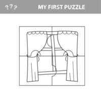 illustration vectorielle. jeu pour les enfants d'âge préscolaire. puzzle avec fenêtre vecteur