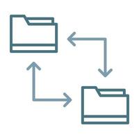icône de deux couleurs de ligne de partage de fichiers