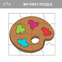 puzzle, jeu éducatif pour enfants, palette d'art vecteur