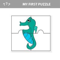 Cheval de mer - jeu de puzzle pour enfants, illustration vectorielle vecteur