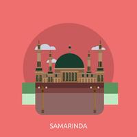 Samarinda Ville d&#39;Indonésie Illustration conceptuelle Conception vecteur