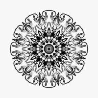 motif circulaire en forme de mandala avec fleur pour la décoration de tatouage mandala au henné vecteur