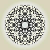 motif circulaire en forme de mandala avec fleur pour la décoration de tatouage mandala au henné. vecteur