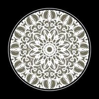 motif circulaire en forme de mandala avec fleur pour la décoration de tatouage mandala au henné. vecteur