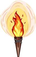 flamme de torche en dessin animé isolé vecteur