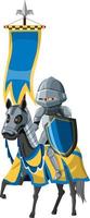 chevalier médiéval à cheval sur fond blanc vecteur