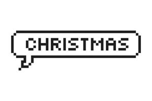 bulle de dialogue de Noël. vecteur dans la conception de pixels
