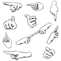 doigt pointé vers un objet. dessin vectoriel