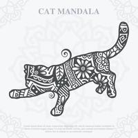 mandala de chat. éléments décoratifs vintage. motif oriental, illustration vectorielle. vecteur