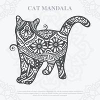 mandala de chat. éléments décoratifs vintage. motif oriental, illustration vectorielle.