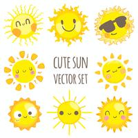 Jeu de soleil mignon vector