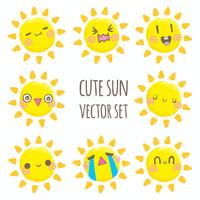 Jeu de soleil mignon vector