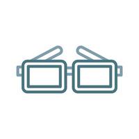 icône de deux couleurs de ligne de lunettes de cinéma vecteur