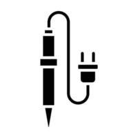 icône de glyphe de fer à souder vecteur