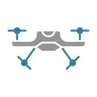 icône de deux couleurs de glyphe de drone vecteur