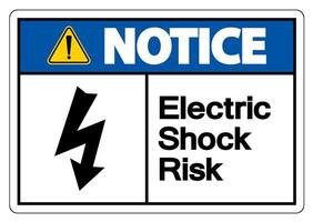 Avis de risque de choc électrique signe symbole sur fond blanc vecteur