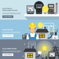 Ensemble de bannières d&#39;électricité vecteur