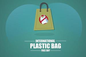 illustration vectorielle de la journée internationale sans sac en plastique vecteur