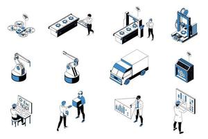 ensemble isométrique de l'industrie intelligente vecteur