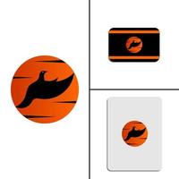 logo de silhouette d'oiseau minimaliste vecteur