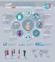 Ensemble d&#39;infographie de fumer vecteur