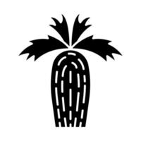 icône de glyphe de palmier de ventilateur de Californie. washingtonia filifera. arbre du désert. nous plante exotique. symbole de silhouette. espace négatif. illustration vectorielle isolée vecteur