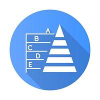 icône de glyphe de grandissime de conception plate bleue de graphique de pyramide. tableau de la hiérarchie des informations. présentation de la connexion de données. visualisation du modèle d'affaires. rapport d'activité. illustration vectorielle vecteur