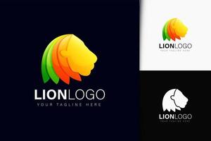 création de logo de lion avec dégradé vecteur