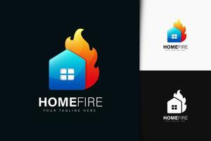 création de logo d'incendie de maison avec dégradé