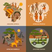 Africa Concept Icons Set vecteur