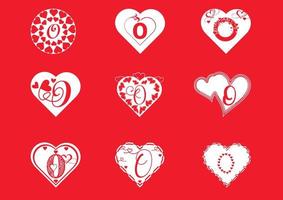 o lettre logo avec icône d'amour, modèle de conception de la Saint-Valentin vecteur