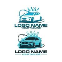 modèle de logo de lavage de roi de voiture vecteur