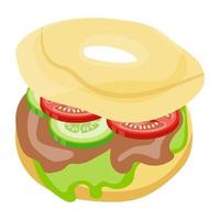 concepts de hamburger de beignet vecteur