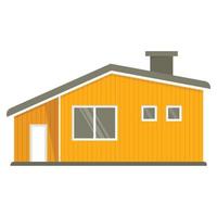 maison simple rustique européenne orange. belle maison de plain-pied en norvège. maison typique en bois. élément d'architecture de la norvège. exemple d'architecture rurale scandinave. vecteur