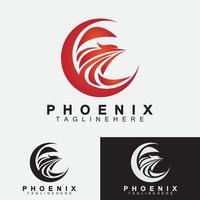 modèle de conception d'illustration vectorielle de logo phoenix vecteur