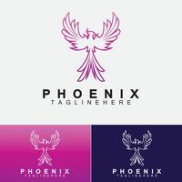 modèle de conception d'illustration vectorielle de logo phoenix vecteur