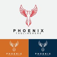 modèle de conception d'illustration vectorielle de logo phoenix vecteur