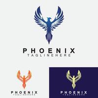 modèle de conception d'illustration vectorielle de logo phoenix vecteur