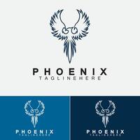 modèle de conception d'illustration vectorielle de logo phoenix vecteur