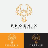 modèle de conception d'illustration vectorielle de logo phoenix vecteur