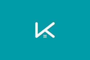 k logo de la maison. logo immobilier avec les initiales de la lettre k. illustration vectorielle vecteur