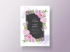invitation de mariage vintage fleur violette vecteur