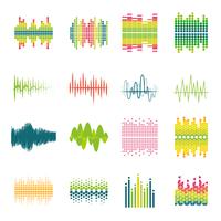 Ensemble d&#39;icônes plat égaliseur vecteur