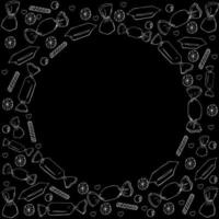 cercle fait d'éléments de bonbons doodle. illustration vectorielle. vecteur