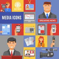 Journalisme Icons Set vecteur