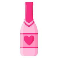 Une bouteille de champagne. concept de mariage et de la Saint-Valentin. vecteur