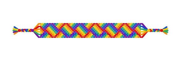 vecteur arc-en-ciel lgbt boho hippie bracelet d'amitié de fils.