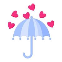 parapluie avec des coeurs. concept de mariage et de la Saint-Valentin. vecteur