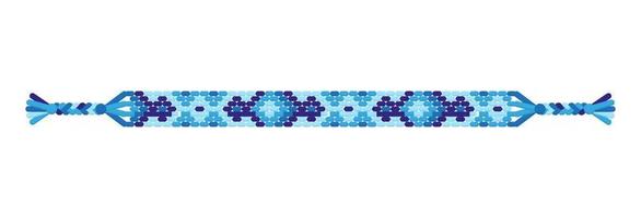 vecteur bracelet d'amitié hippie fait main multicolore de fils bleus.